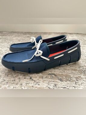 SWIMS Braided Lace Loafer Navy Blue Mens 11 Water Resistant Yachting Beach Pool